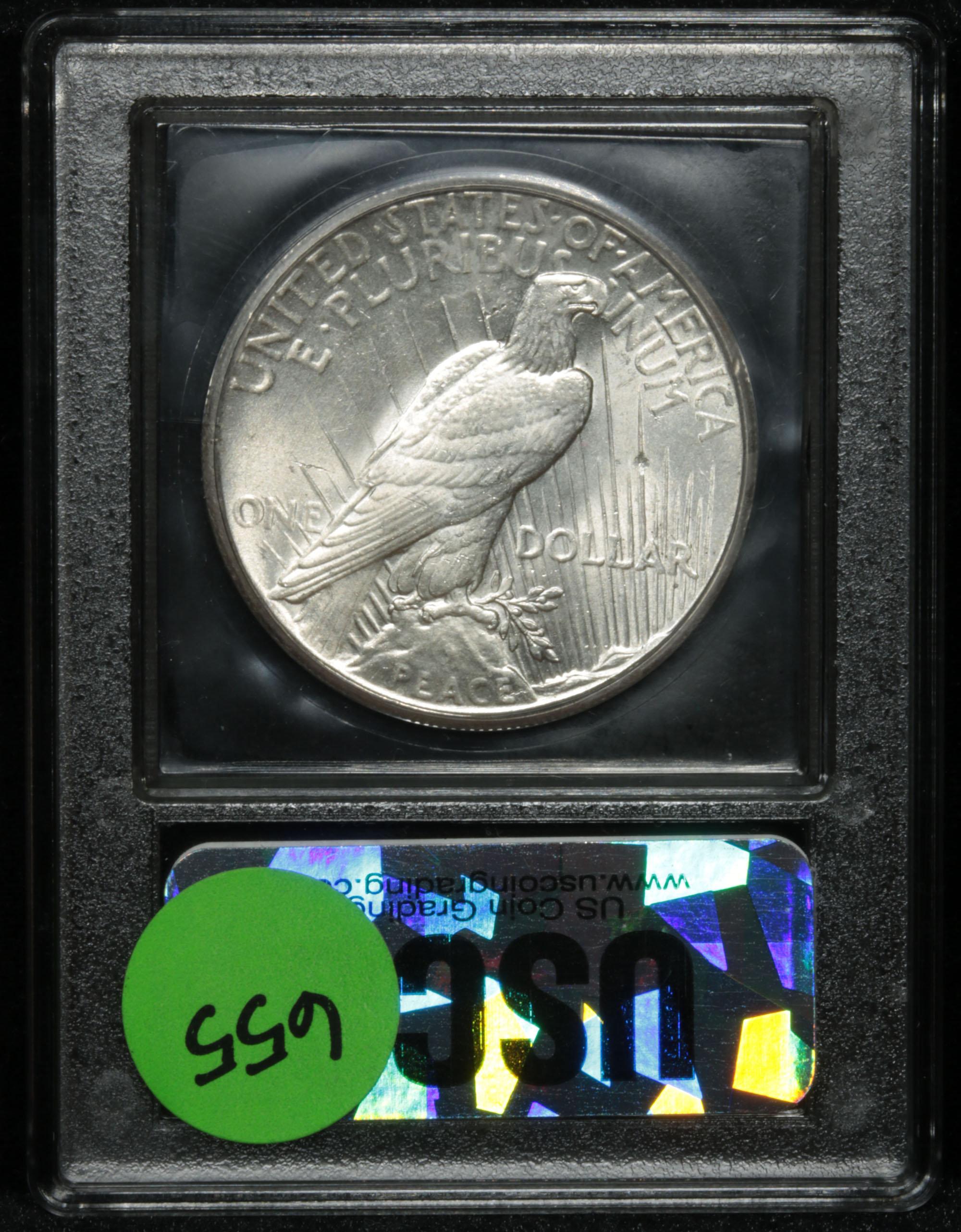 ***Auction Highlight*** 1927-p Peace Dollar $1 Graded Choice+ Unc by USCG (fc)