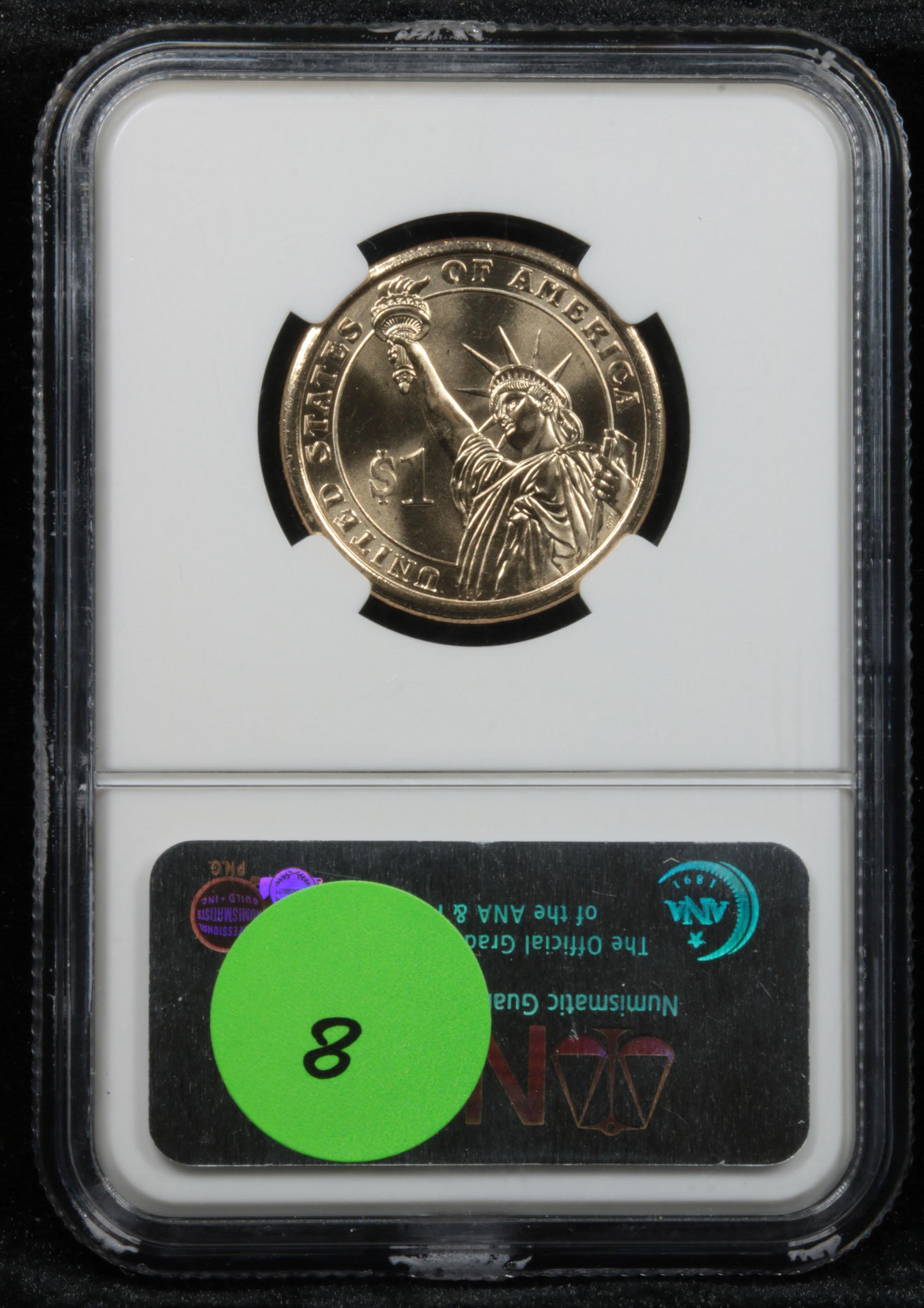 NGC 2008 John Quincy Adams Presidential $1 Graded  Brilliant UNC By NGC