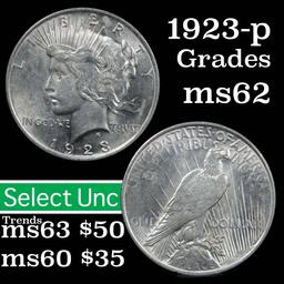 1923-p Peace Dollar $1 Grades Select Unc