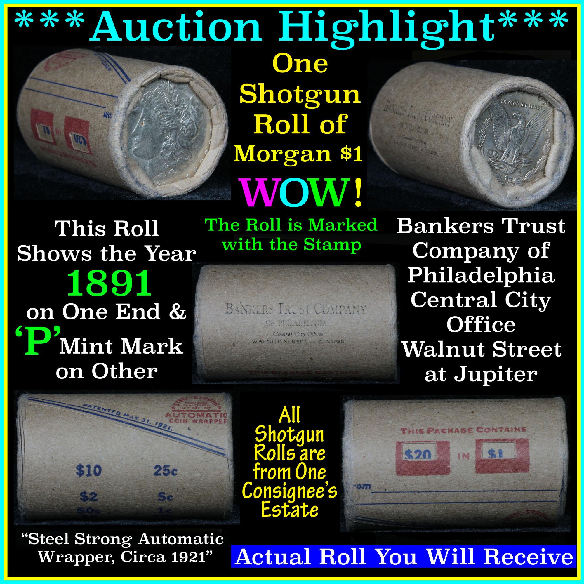 ***Auction Highlight*** Morgan dollar roll ends 1891 & 'p', Better than average circ (fc)