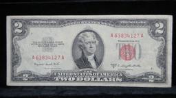 1953 B $2 Red Seal Legal Tender Note Grades Choice AU/BU Slider