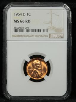 NGC 1954-d Lincoln Cent 1c Graded ms66RD by NGC