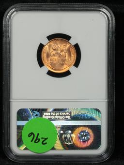 NGC 1954-d Lincoln Cent 1c Graded ms66RD by NGC