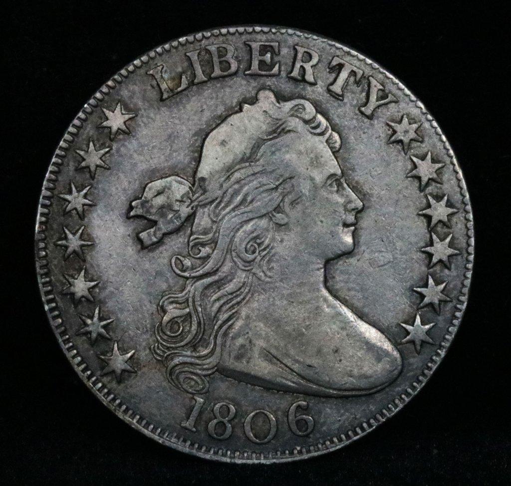 ***Auction Highlight*** 1806 Draped Bust Half Dollar 50c Graded xf by USCG (fc)