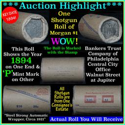 ***Auction Highlight*** Morgan dollar roll ends 1894 & 'p', XF/AU roll (fc)