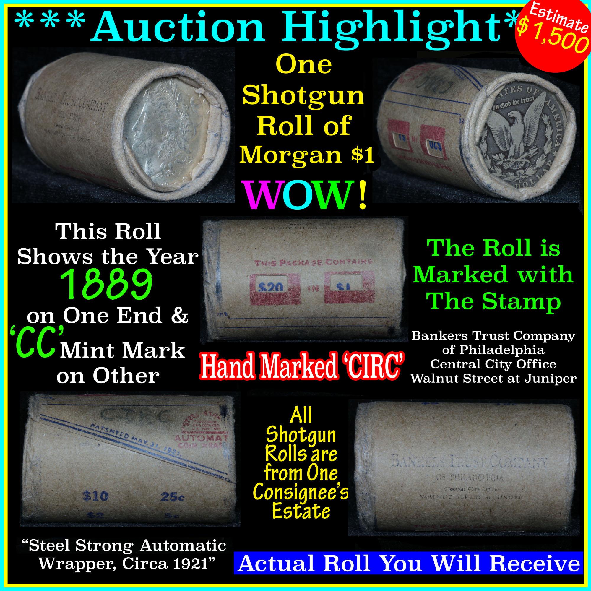 ***Auction Highlight*** Morgan dollar roll ends 1889 & 'cc', Better than average circ (fc)