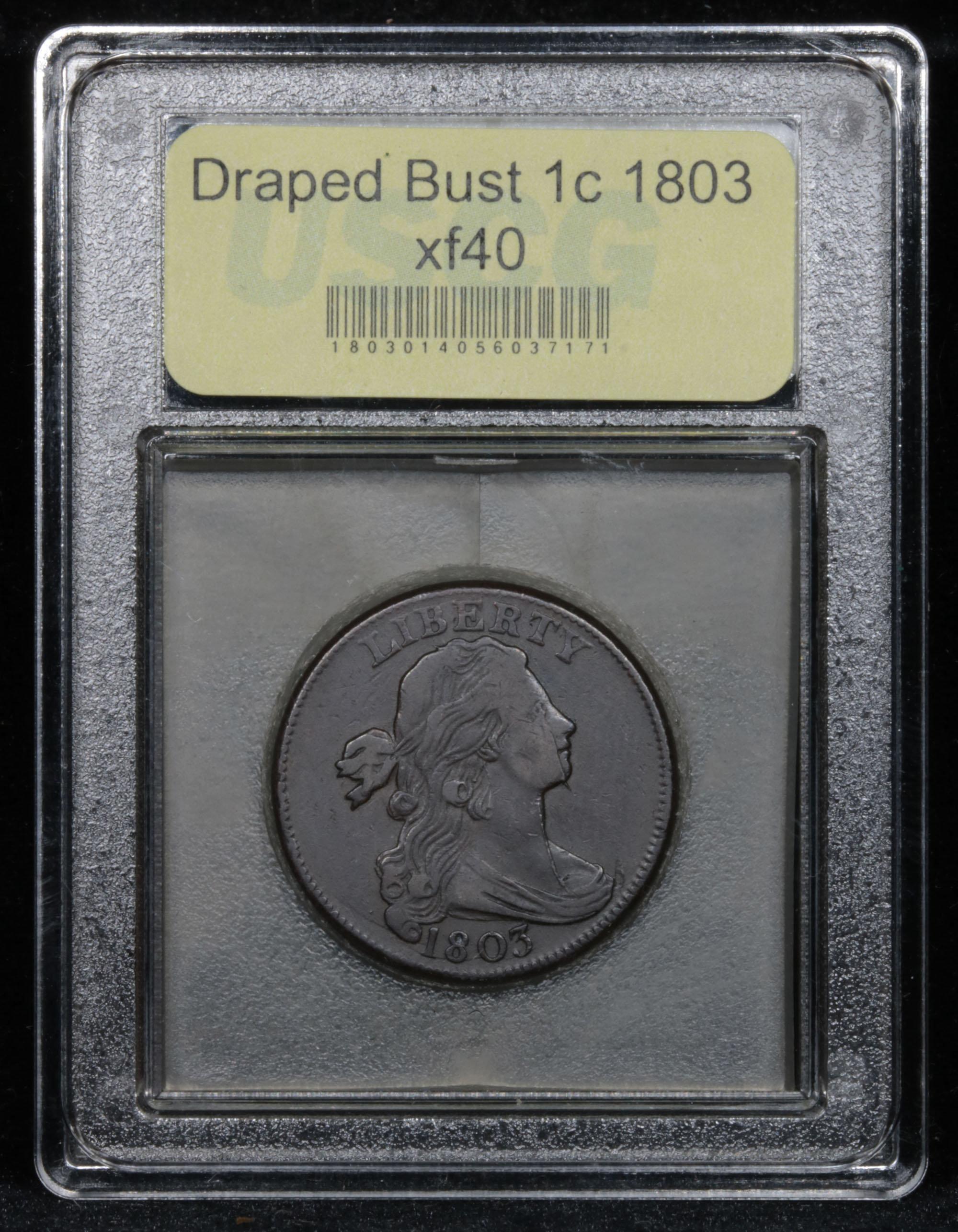 ***Auction Highlight*** 1803 Draped Bust Large Cent 1c Graded xf By USCG (fc)