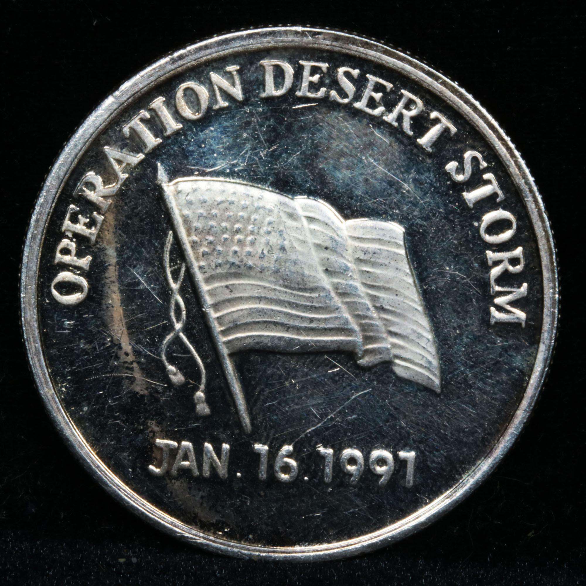 1 ounce .999 fine Silver Round Desert Storm Tribute Design