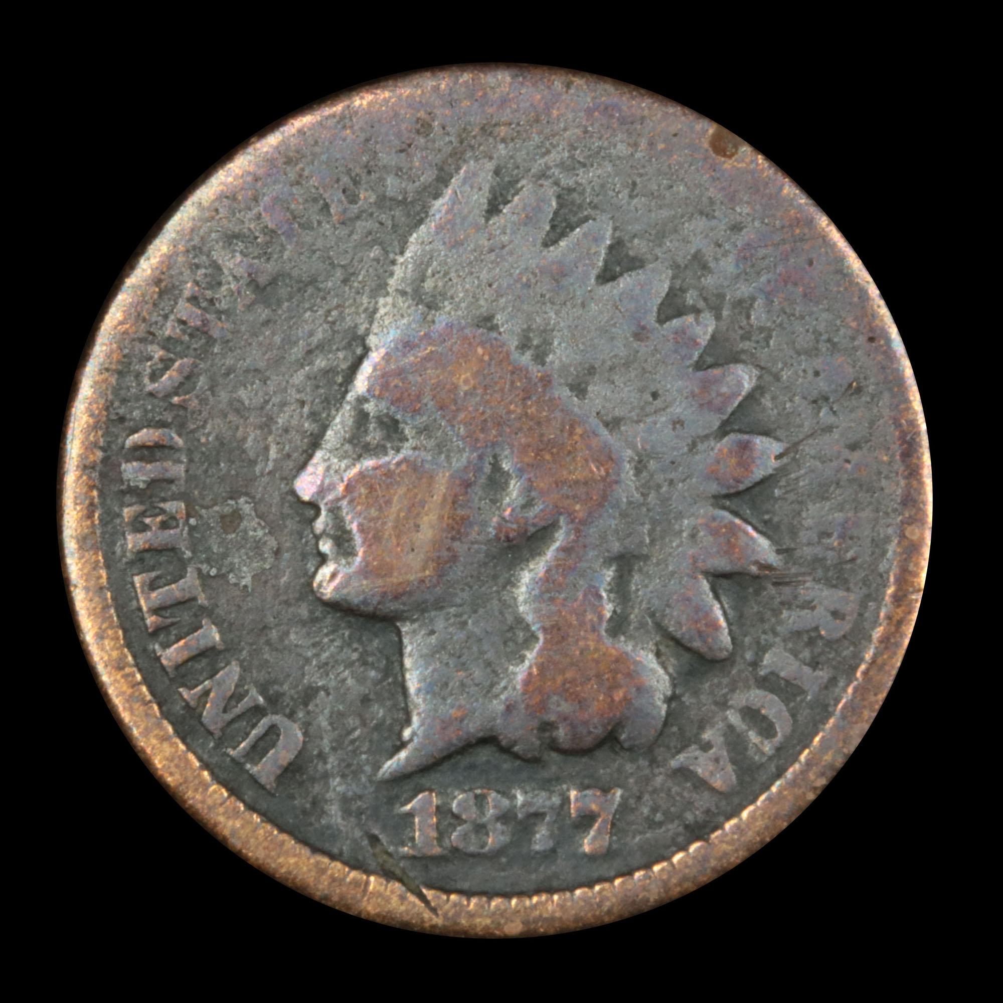 ***Auction Highlight*** 1877 Indian Cent 1c Graded f, fine By USCG (fc)