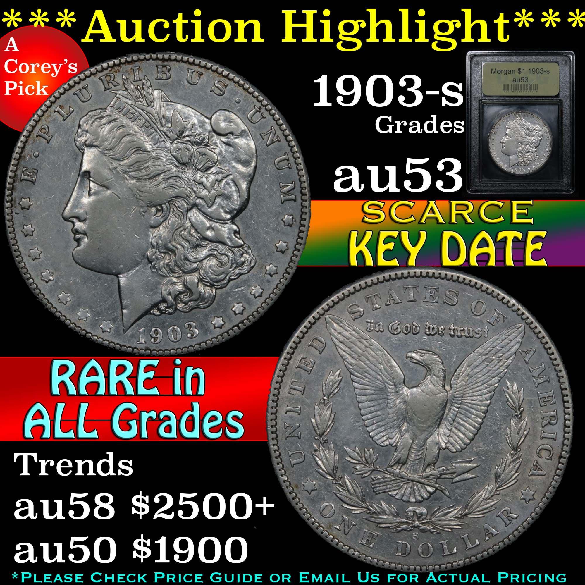 ***Auction Highlight*** 1903-s Morgan Dollar $1 Graded Select AU By USCG (fc)