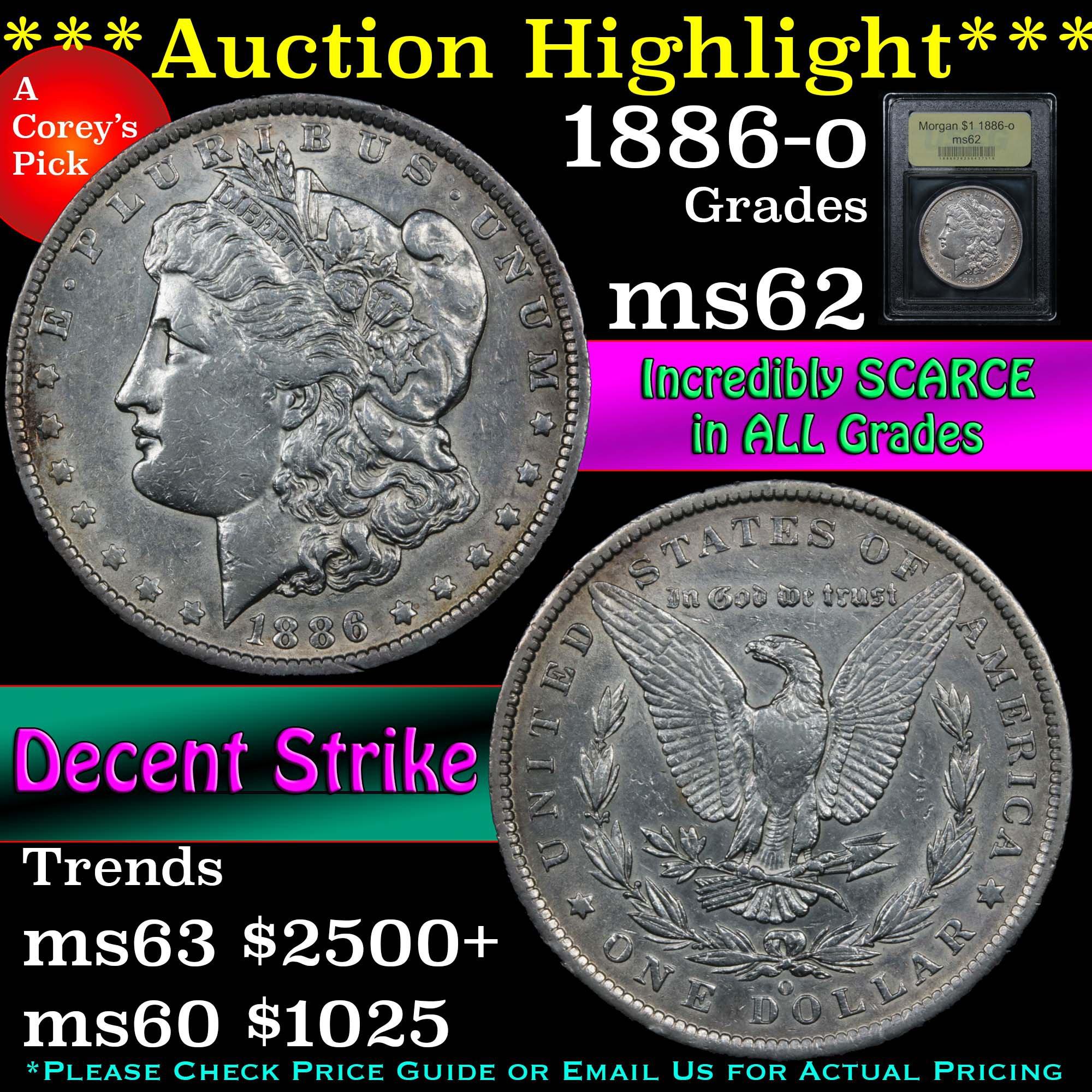 ***Auction Highlight*** 1886-o Morgan Dollar $1 Graded Select Unc By USCG (fc)