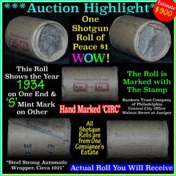 ***Auction Highlight*** Peace dollar roll ends 1934 & 's', Better than average circ (fc)