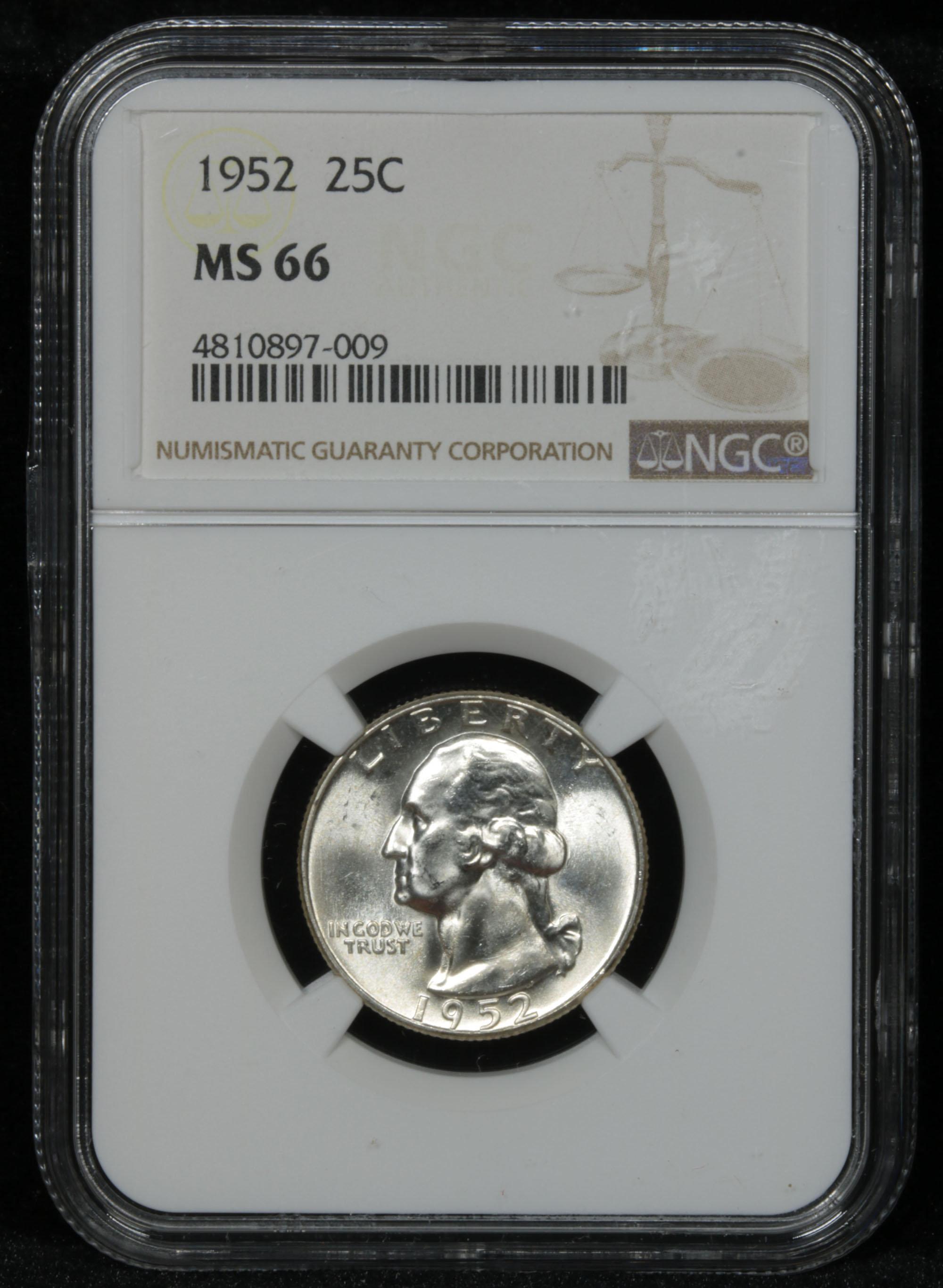 NGC 1952-p Washington Quarter 25c Graded ms66 by NGC