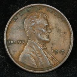 1919-p Lincoln Cent 1c Grades Select AU