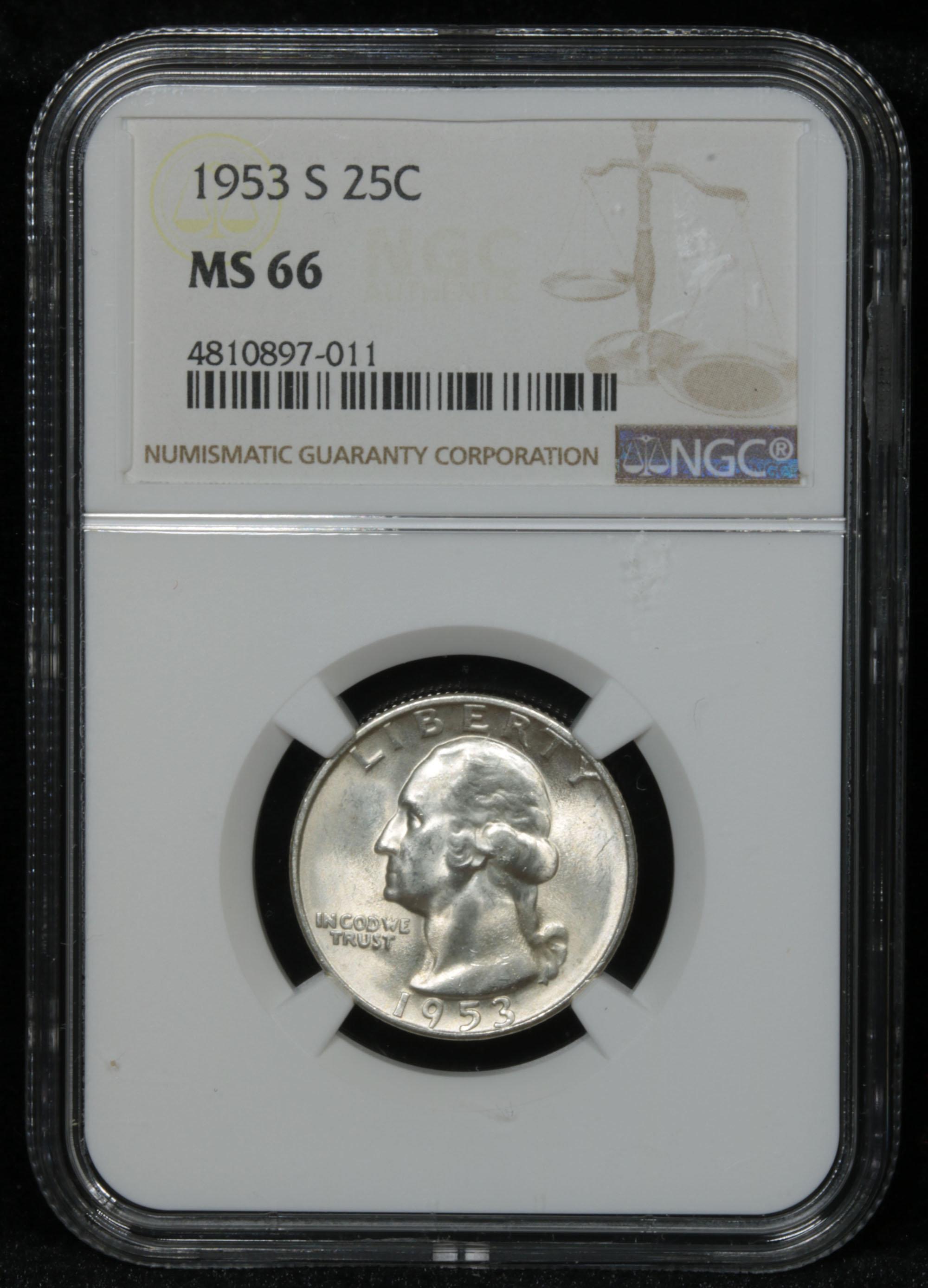 NGC 1953-s Washington Quarter 25c Graded ms66 by NGC