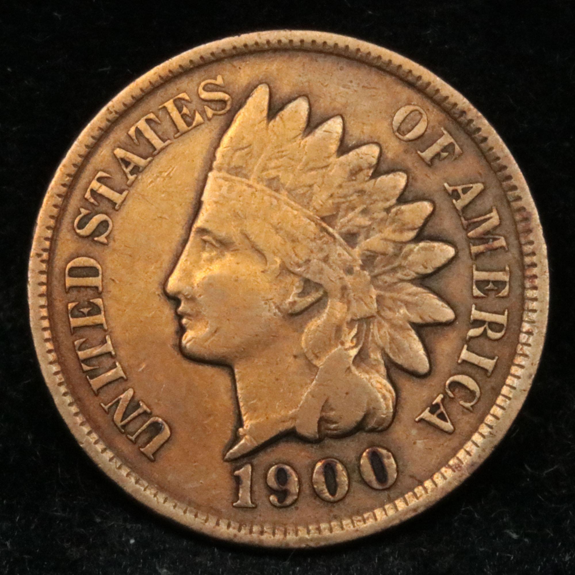 1900 Indian Cent 1c Grades vf++