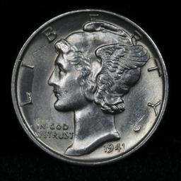 1941-d Mercury Dime 10c Grades Choice Unc FSB