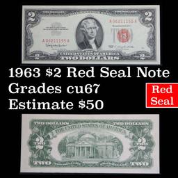 1963 $2 red seal United States note Grades Gem++ CU