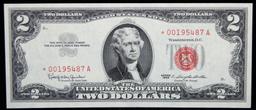 1963 $2 red seal United States note 'Star Note' Grades Gem+ Crisp Unc