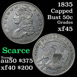 1835 Capped Bust Half Dollar 50c Grades xf+