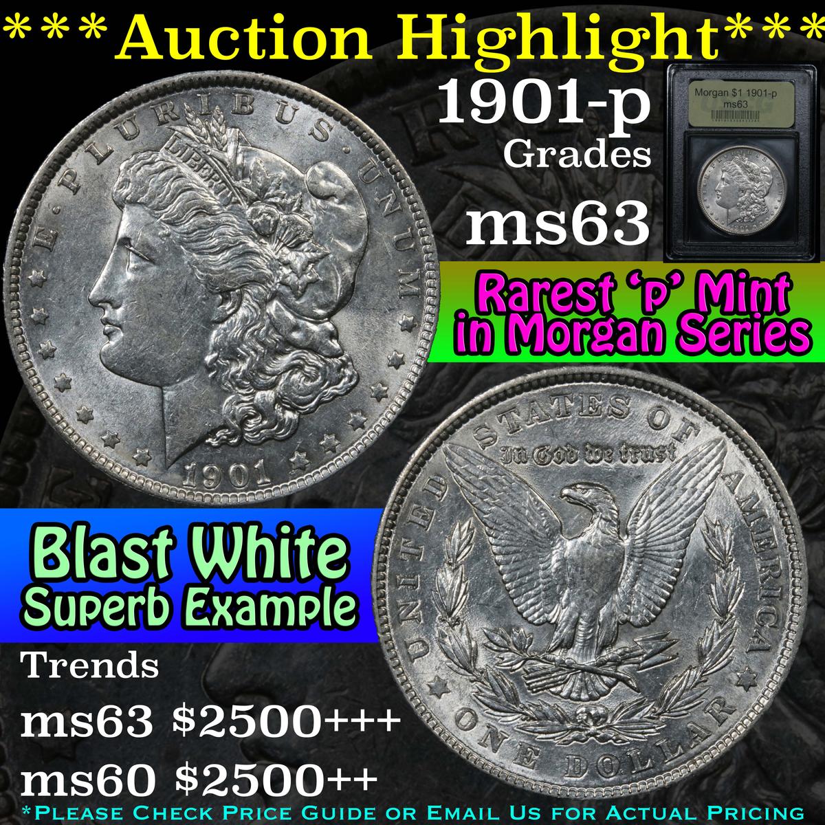 ***Auction Highlight*** 1901-p Morgan Dollar $1 Graded Select Unc By USCG (fc)