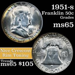 1951-s Franklin Half Dollar 50c Grades GEM Unc