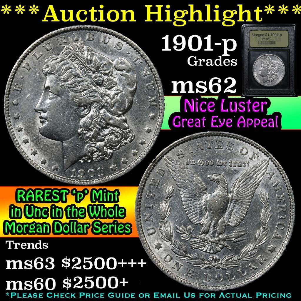 ***Auction Highlight*** 1901-p Morgan Dollar $1 Graded Select Unc By USCG (fc)