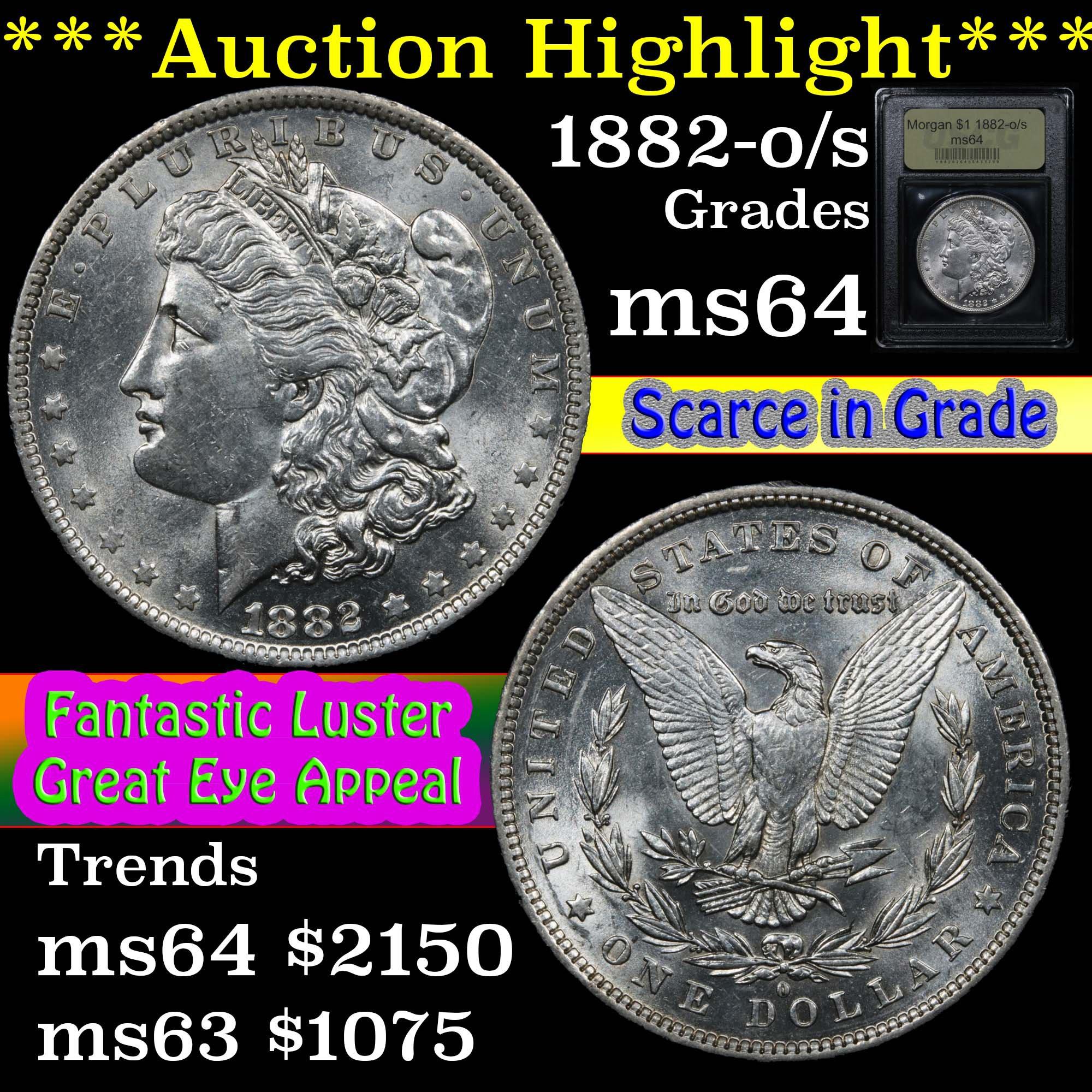 ***Auction Highlight*** 1882-o/s Morgan Dollar $1 Graded Choice Unc By USCG (fc)