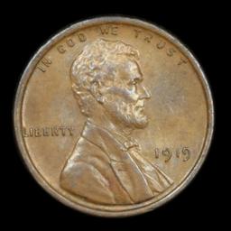 1919-p Lincoln Cent 1c Grades GEM+ Unc BN