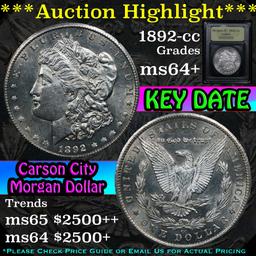 ***Auction Highlight*** 1892-cc Morgan Dollar $1 Graded Choice+ Unc By USCG (fc)
