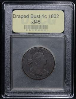 ***Auction Highlight*** 1802 Draped Bust Large Cent 1c Graded xf+ By USCG (fc)