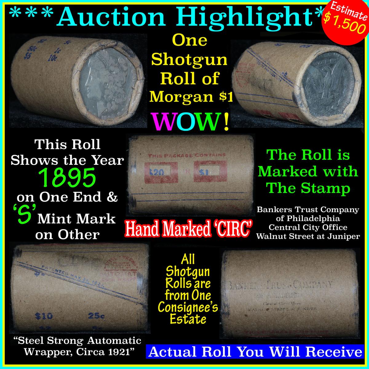 ***Auction Highlight*** Morgan dollar roll ends 1895 & 's', Better than average circ (fc)