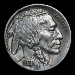 ***Auction Highlight*** 1921-s Buffalo Nickel 5c Graded Choice AU/BU Slider By USCG (fc)