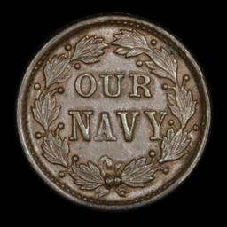 1864 Our Navy Civil War Token Grades Select Unc BN