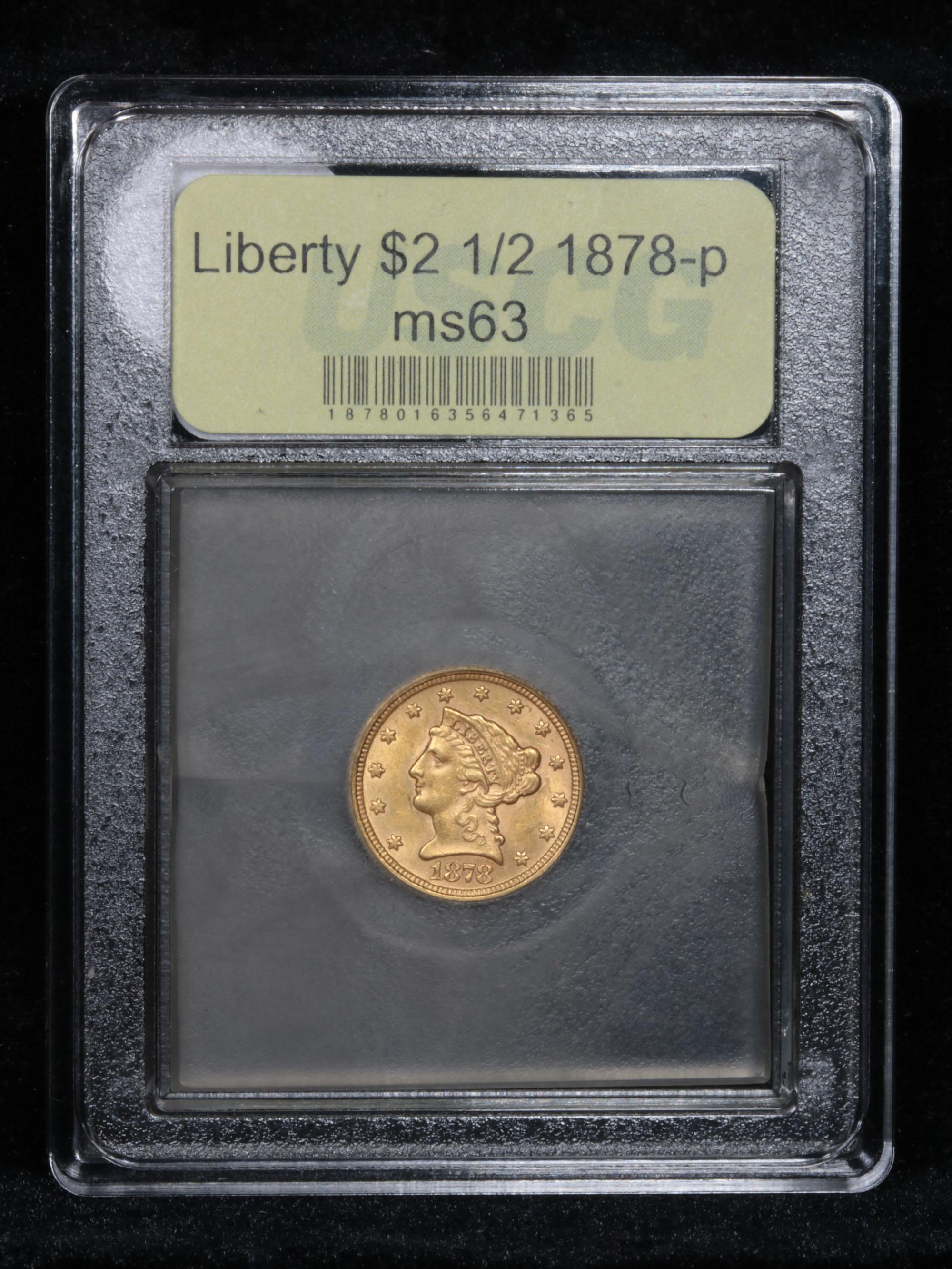 ***Auction Highlight*** 1878-p Gold Liberty Quarter Eagle $2 1/2 Graded Select Unc by USCG (fc)