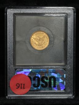 ***Auction Highlight*** 1878-p Gold Liberty Quarter Eagle $2 1/2 Graded Select Unc by USCG (fc)