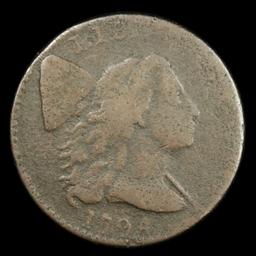 ***Auction Highlight*** 1794 Liberty Cap Flowing Hair large cent 1c Graded vf+ by USCG (fc)