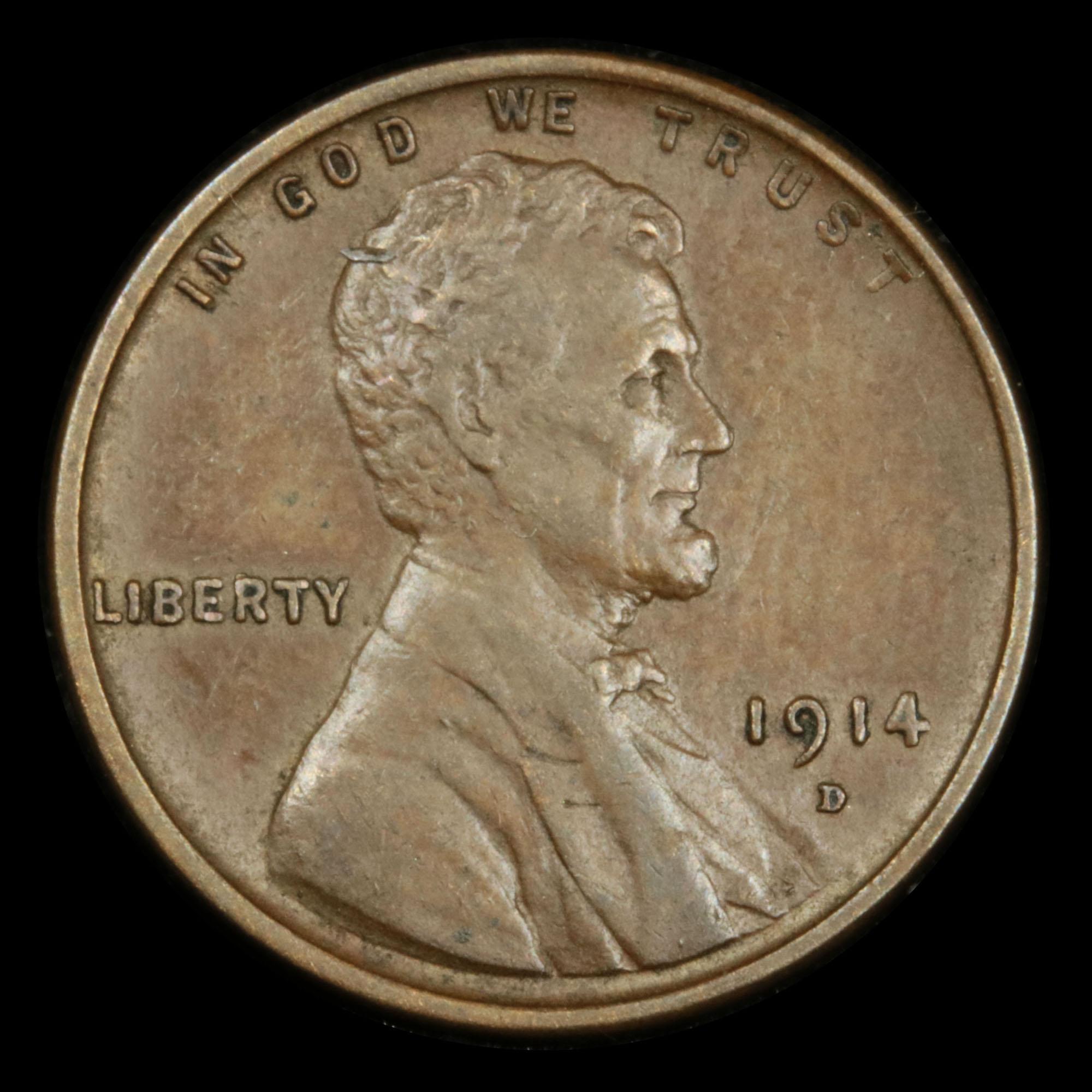 ***Auction Highlight*** 1914-d Lincoln Cent 1c Graded Choice AU/BU Slider by USCG (fc)