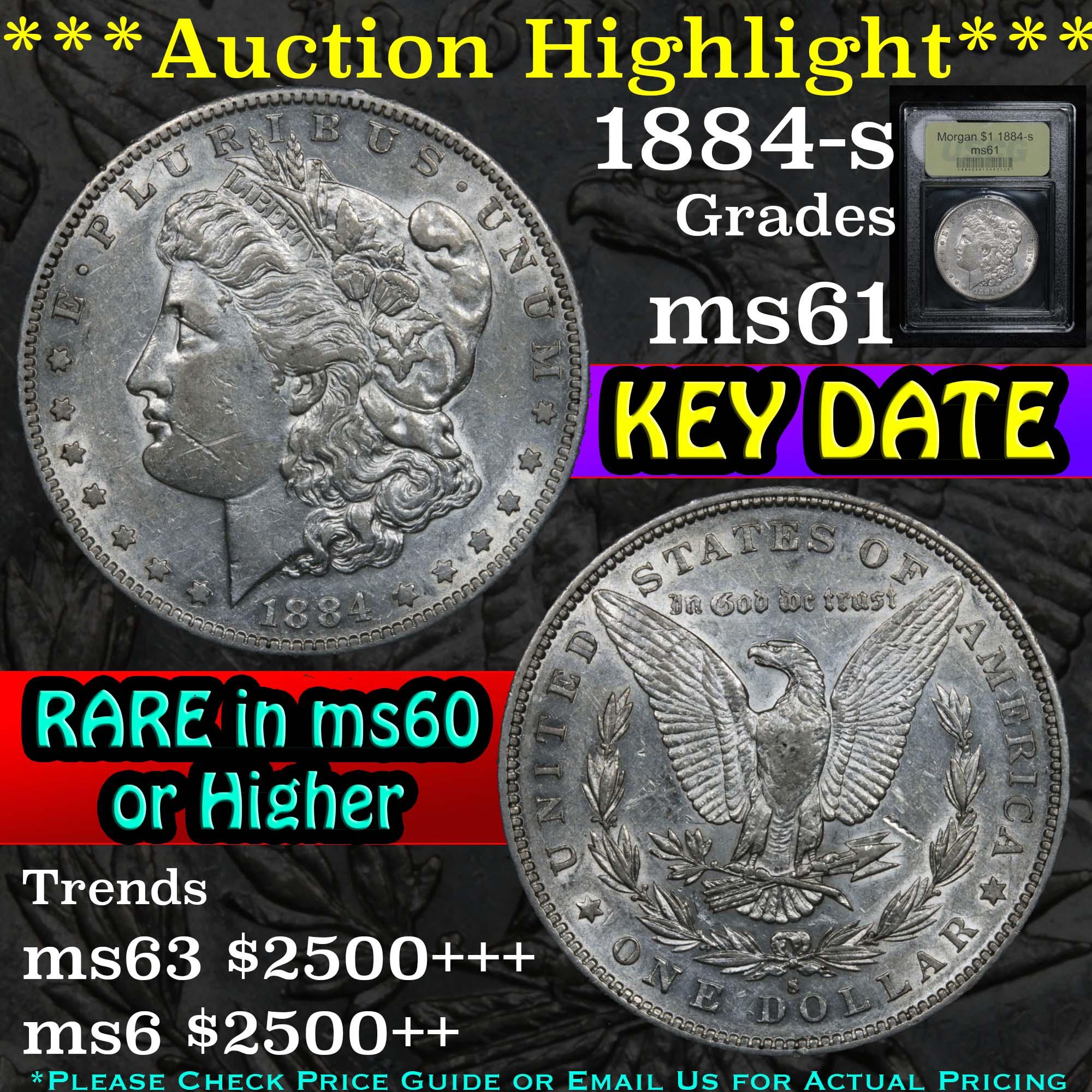 ***Auction Highlight*** 1884-s Morgan Dollar $1 Graded BU+ by USCG (fc)