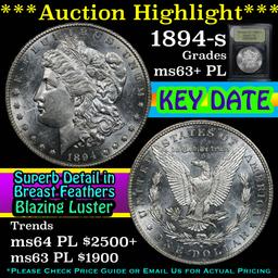 ***Auction Highlight*** 1894-s Morgan Dollar $1 Graded Select Unc+ PL by USCG (fc)