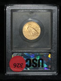 ***Auction Highlight*** 1911-s Gold Indian Half Eagle $5 Graded Choice+ Unc by USCG (fc)