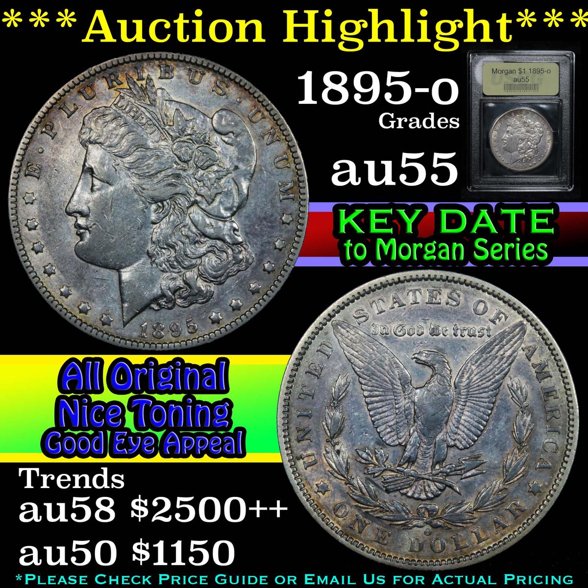 ***Auction Highlight*** 1895-o Morgan Dollar $1 Graded Choice AU by USCG (fc)