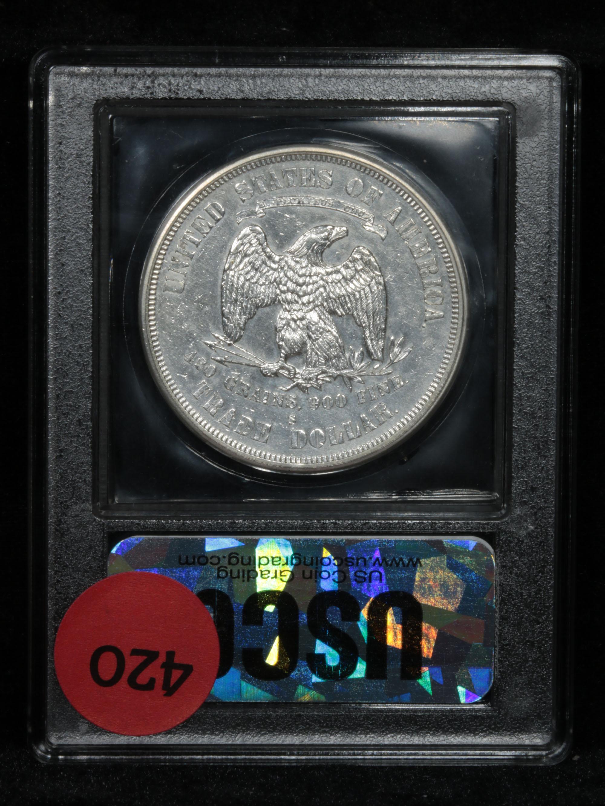 ***Auction Highlight*** 1876-s Trade Dollar $1 Graded Select Unc by USCG (fc)