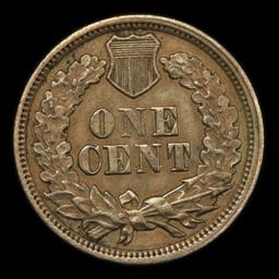 1863 Indian Cent 1c Grades AU, Almost Unc