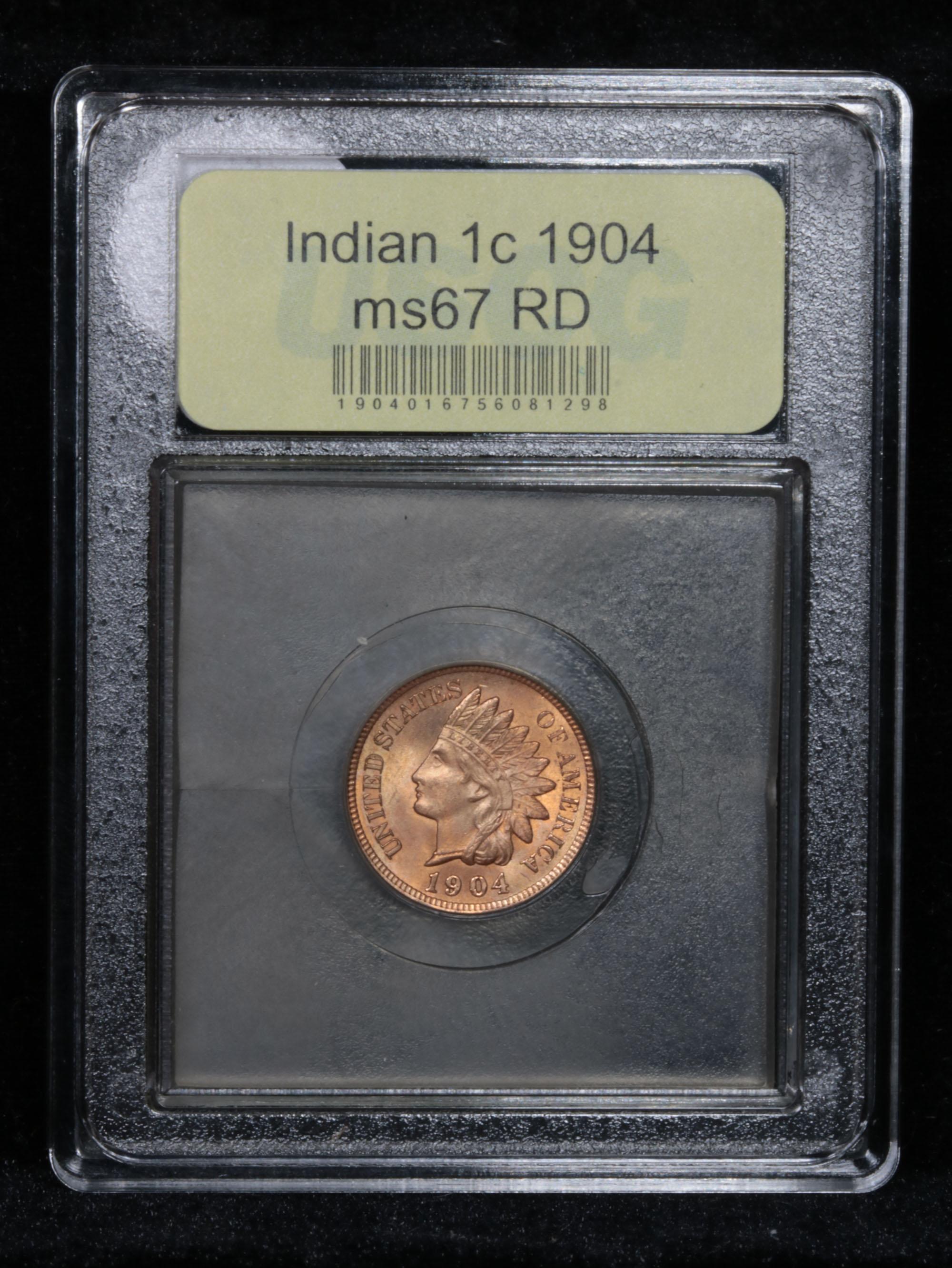 ***Auction Highlight*** 1904 Indian Cent 1c Graded GEM++ Unc RD by USCG (fc)