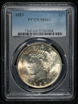 PCGS 1923-p Peace Dollar $1 Graded ms64 By PCGS
