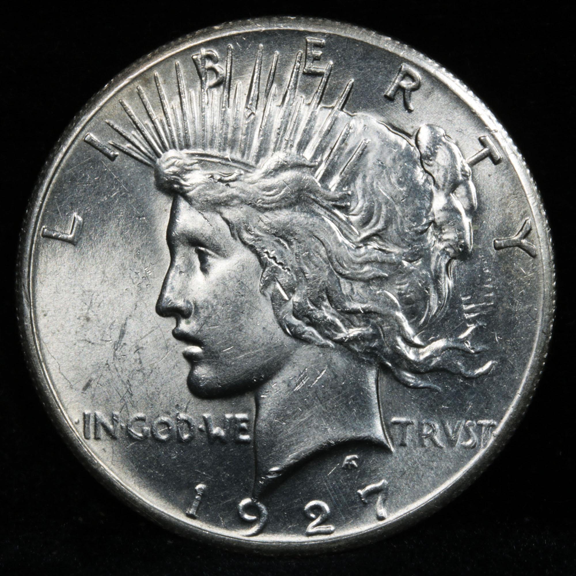 ***Auction Highlight*** 1927-p Peace Dollar $1 Graded Choice Unc by USCG (fc)