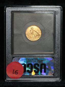 ***Auction Highlight*** 1914-p Gold Indian Quarter Eagle $2 1/2 Graded Select Unc by USCG (fc)