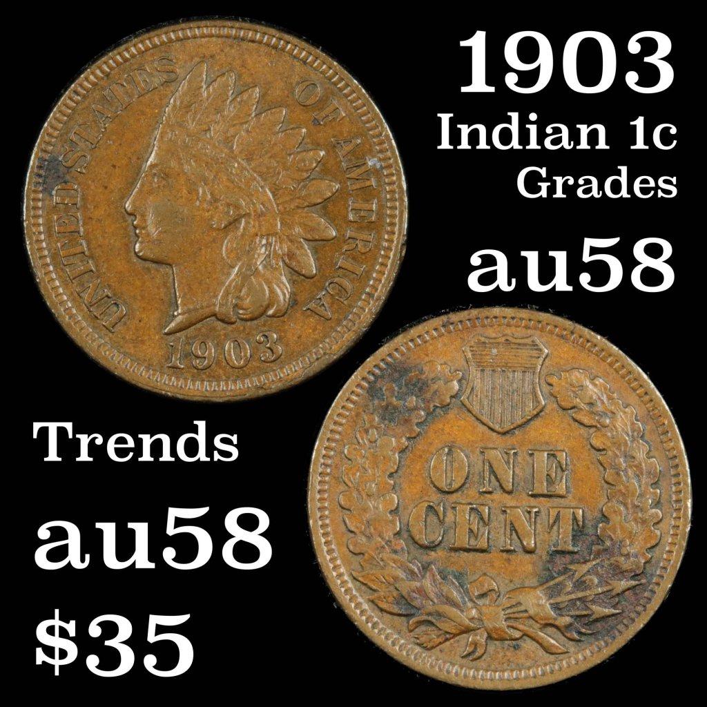 1903 Indian Cent 1c Grades Choice AU/BU Slider