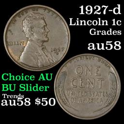 1927-d Lincoln Cent 1c Grades Choice AU/BU Slider